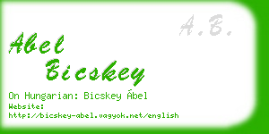abel bicskey business card