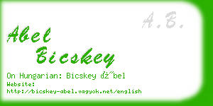 abel bicskey business card